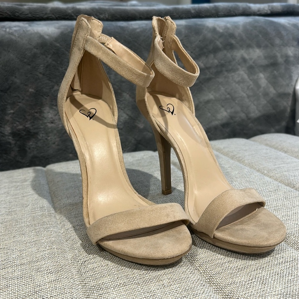 Beige Strap High Heels